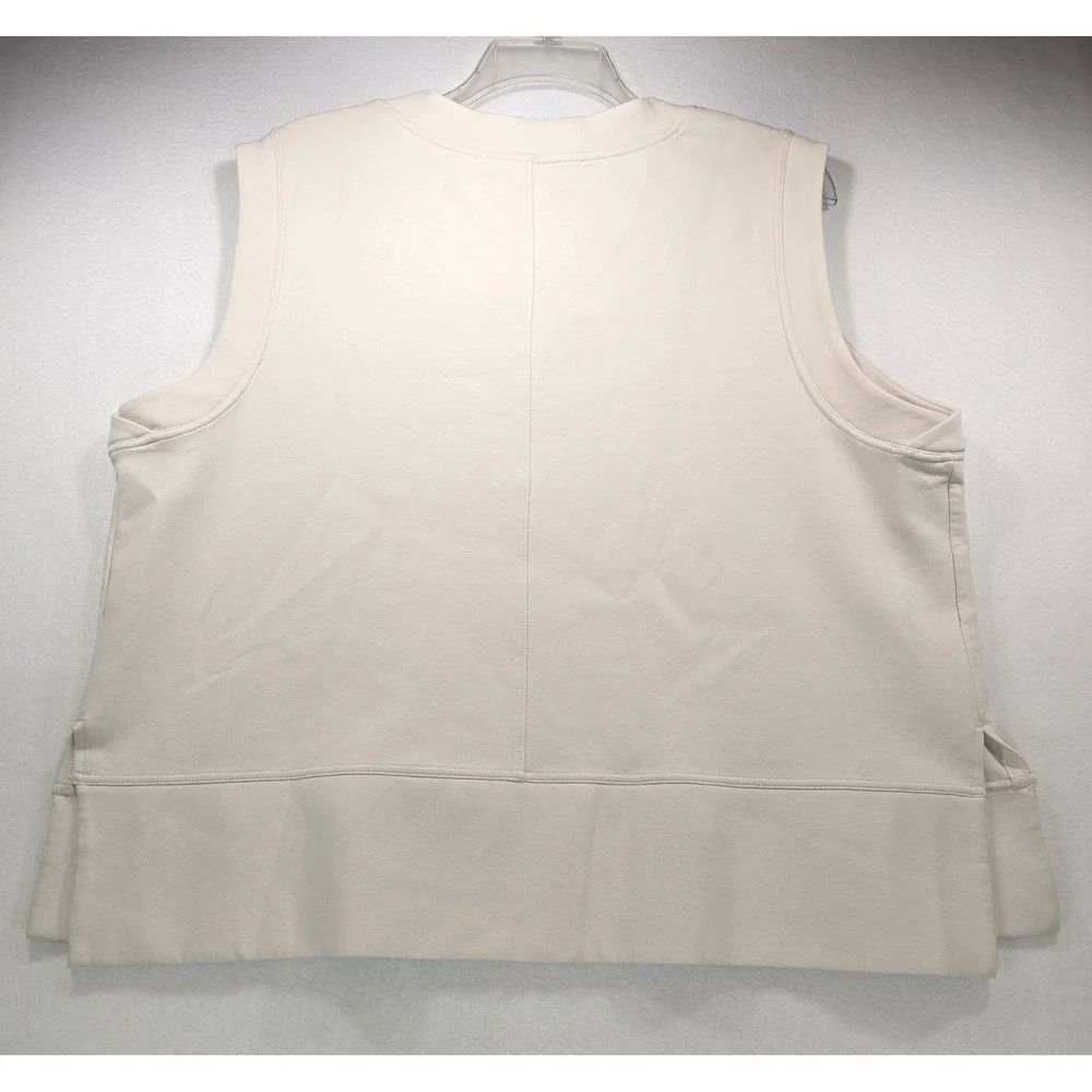 Tek Gear Ultracomfort Cream V-Neck Sleeveless Sweatshirt Vest Womens 1X Athleisu